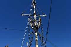 16C Crows Nest And Bowsprit On Nao Victoria Replica Commanded By Ferdinand Magellan Near Punta Arenas Chile